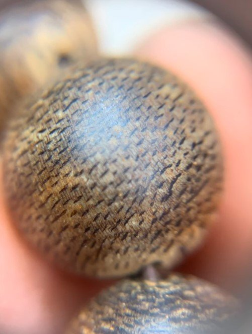 Một hạt trầm banh phóng to dưới kính lúp